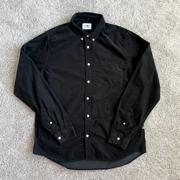 No Nationality Other - NN07 No Nationality Men's Levon Olive Corduroy Button Down Shirt XL